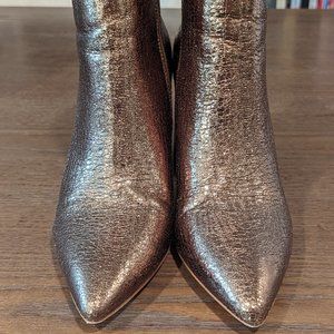 Amaia Bronze Foiled Heeled Ankle Boot